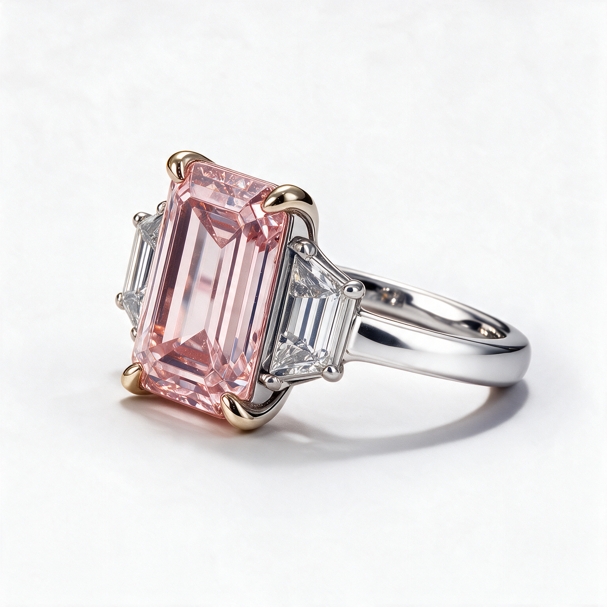 Natalie 3 Stone Ring in Argyle Pink