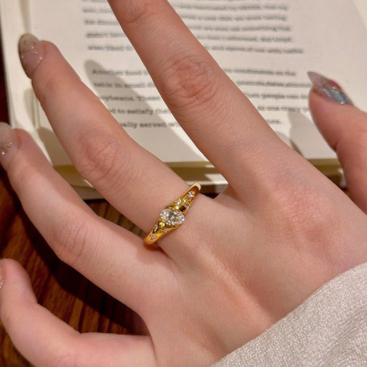 Citrine Sun Ring in Yellow Gold