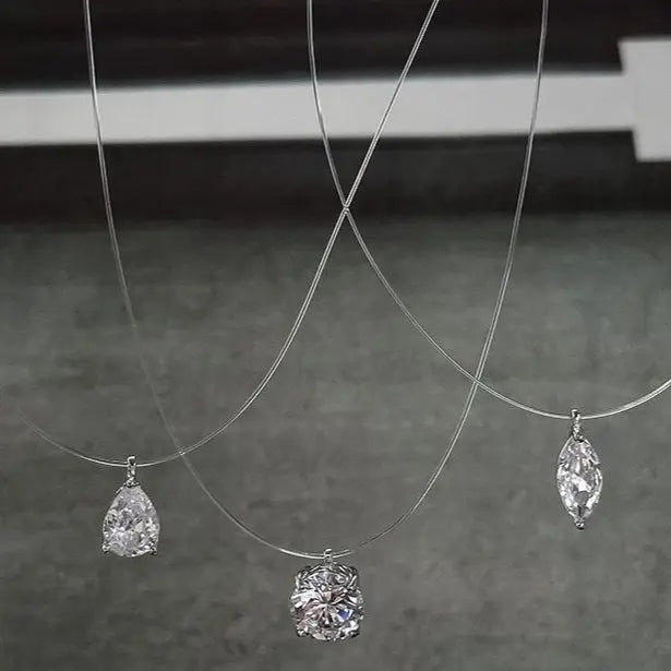 Illusion Drop Necklace Diamond Crystalline - Anna Zuckerman