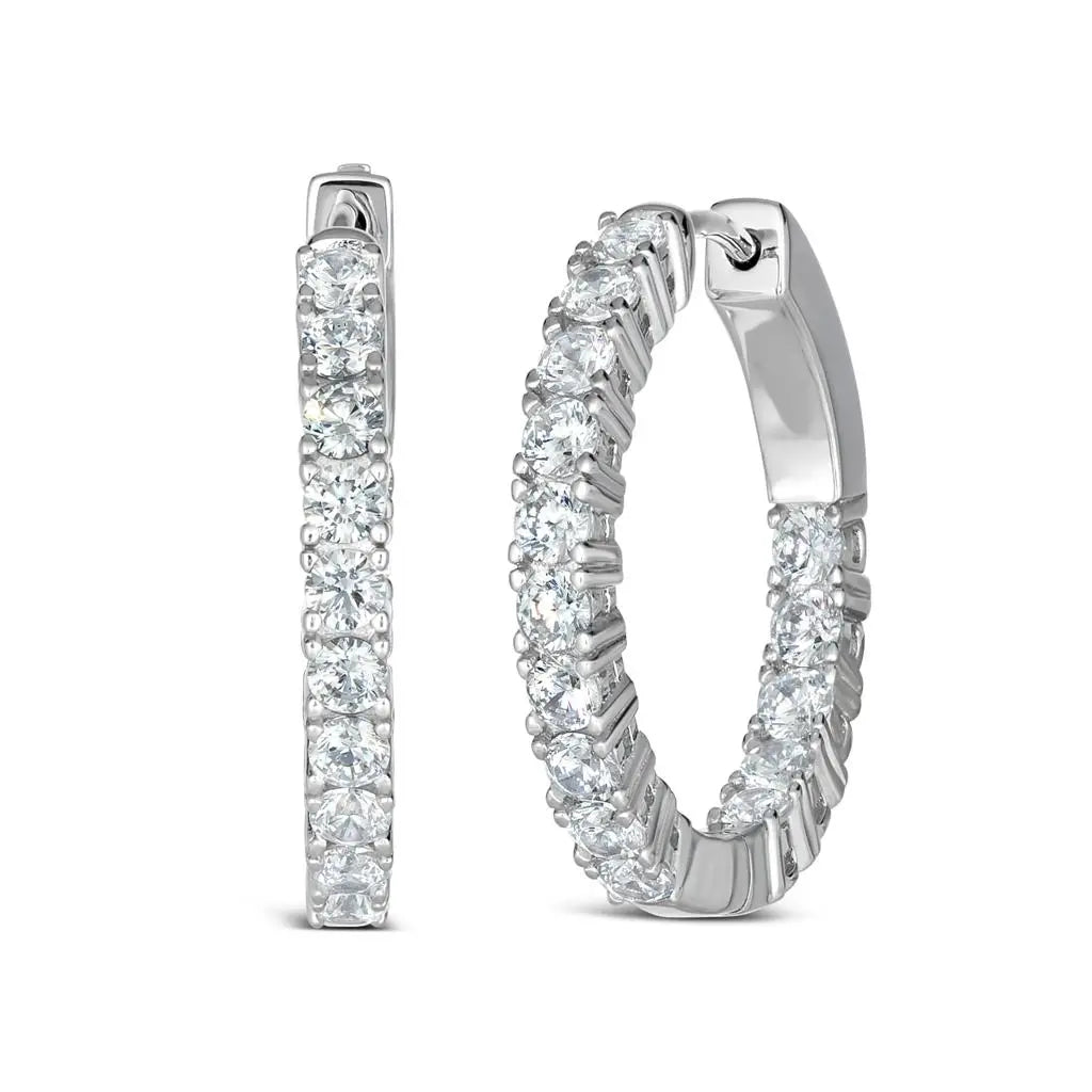 Inside Out 1 Carat Diamond Crystalline Hoops - Anna Zuckerman
