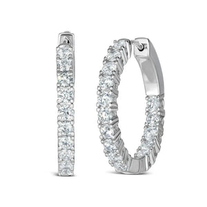 Inside Out 1 Carat Diamond Crystalline Hoops - Anna Zuckerman