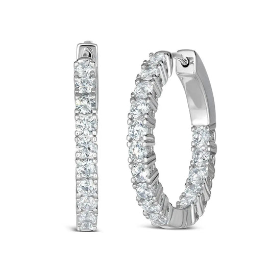 Inside Out 1 Carat Diamond Crystalline Hoops - Anna Zuckerman