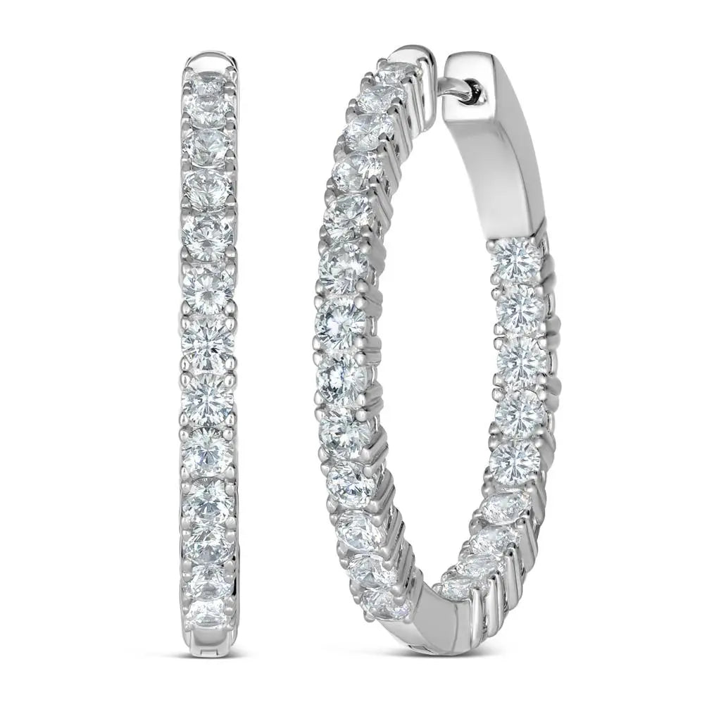 Inside Out 1.50tcw Diamond Crystalline Hoops - Anna Zuckerman