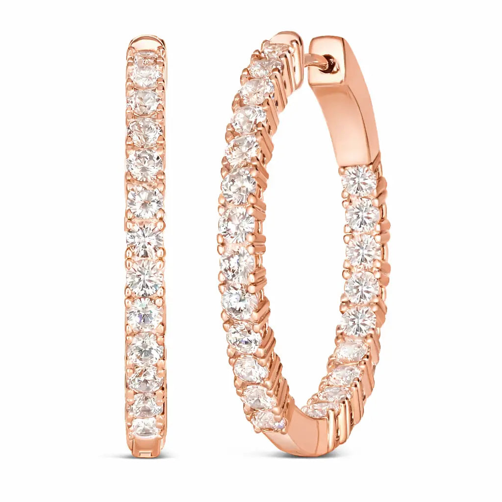 Inside Out 1.50tcw Diamond Crystalline Hoops