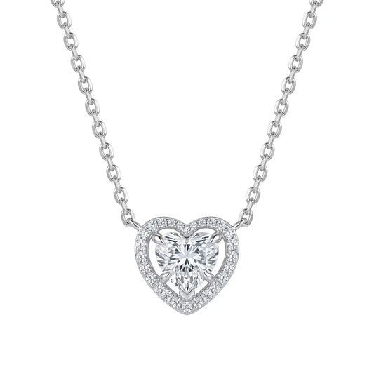 Isabella Heart Necklace in Platinum