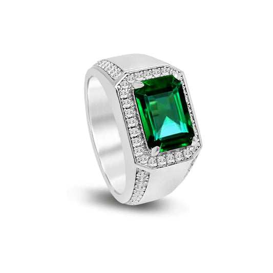 Jagger Gemstone Ring in Emerald Anna Zuckerman