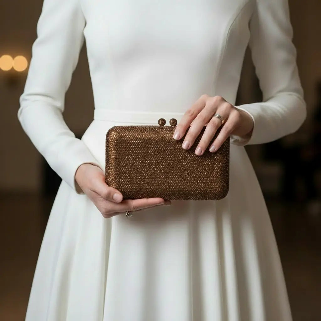 Joie de Vivre Clutch in Brown Anna Zuckerman