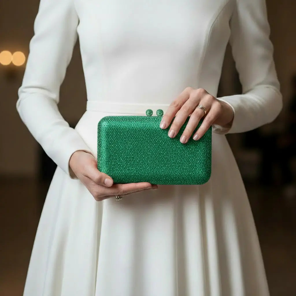 Joie de Vivre Clutch in Green Anna Zuckerman