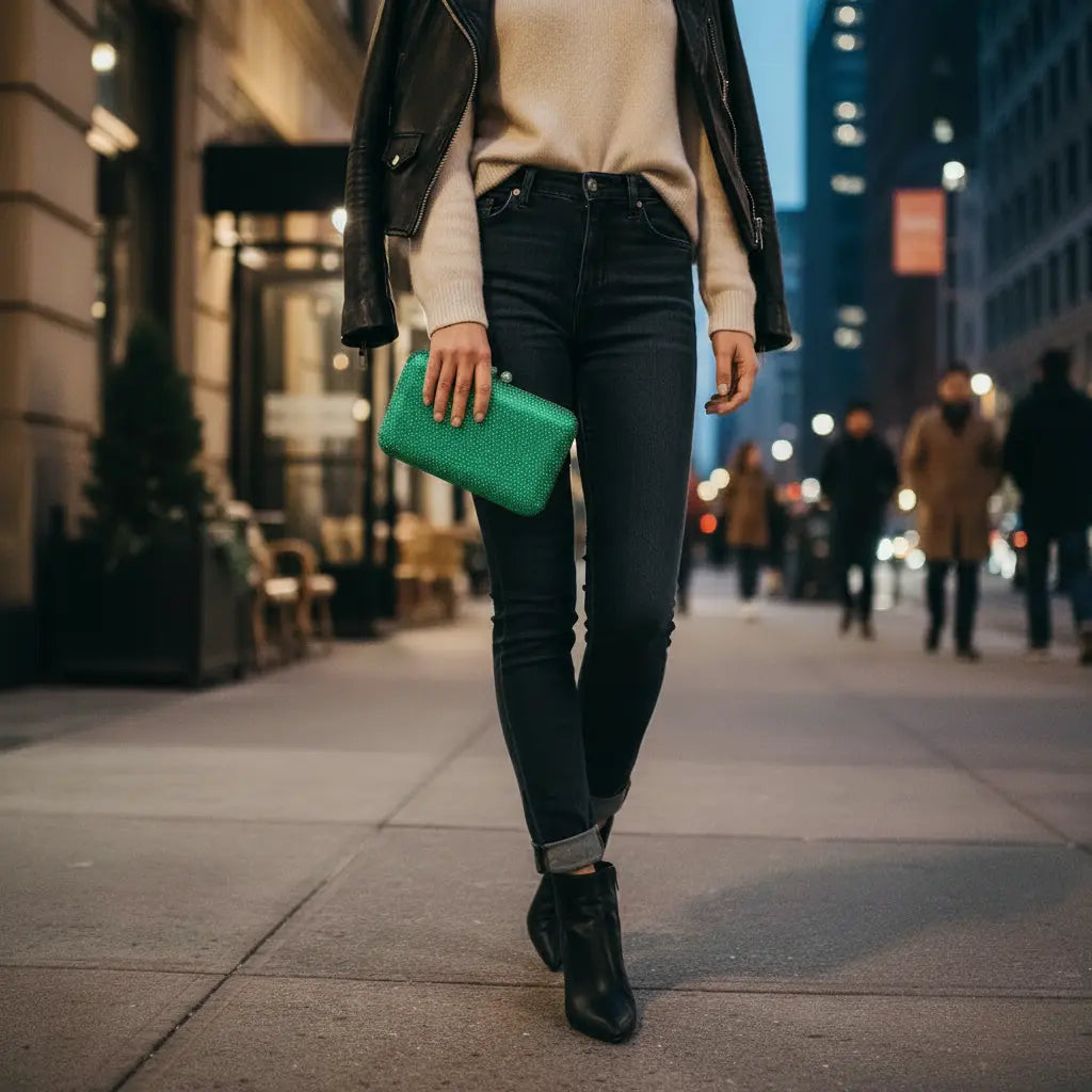 Joie de Vivre Clutch in Green Anna Zuckerman