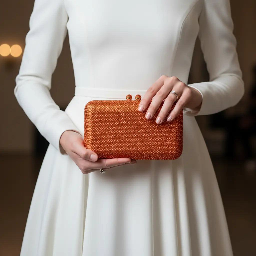 Joie de Vivre Clutch in Orange Anna Zuckerman
