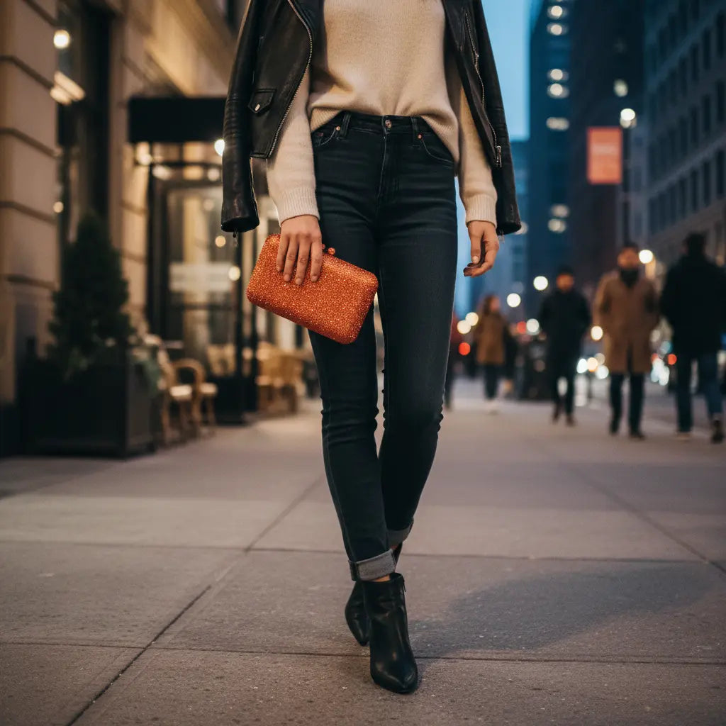 Joie de Vivre Clutch in Orange Anna Zuckerman