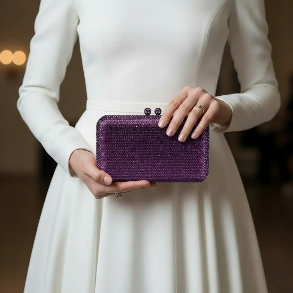 Joie de Vivre Clutch in Purple Anna Zuckerman