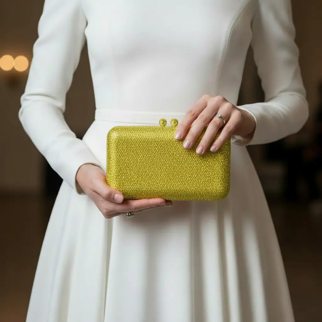 Joie de Vivre Clutch in Yellow Anna Zuckerman