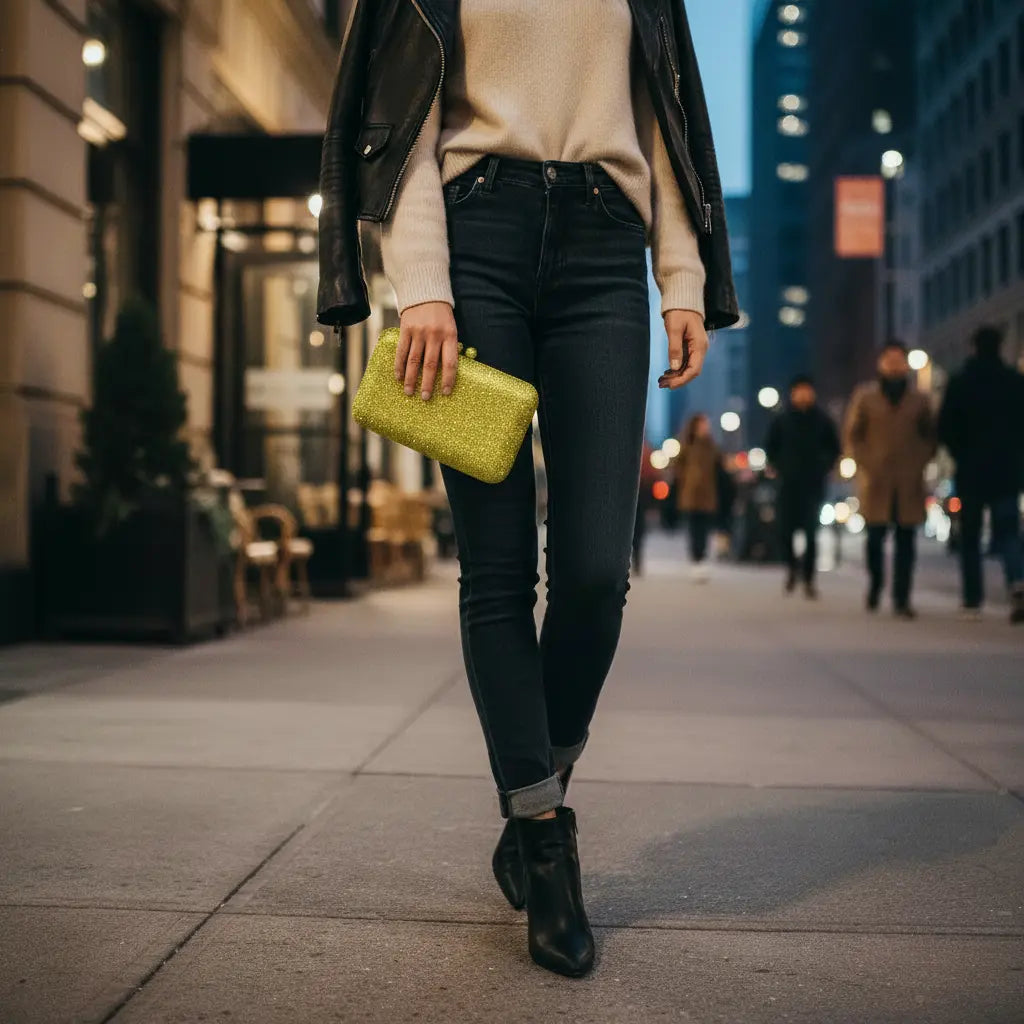 Joie de Vivre Clutch in Yellow Anna Zuckerman