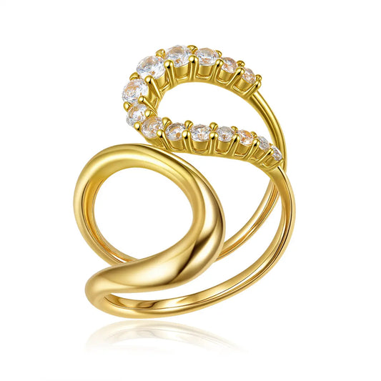 Jonny Bypass Ring in Yellow Gold Anna Zuckerman