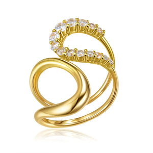 Jonny Bypass Ring in Yellow Gold Anna Zuckerman