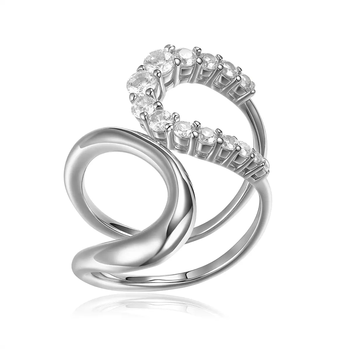 Jonny Bypass Ring in Platinum Anna Zuckerman
