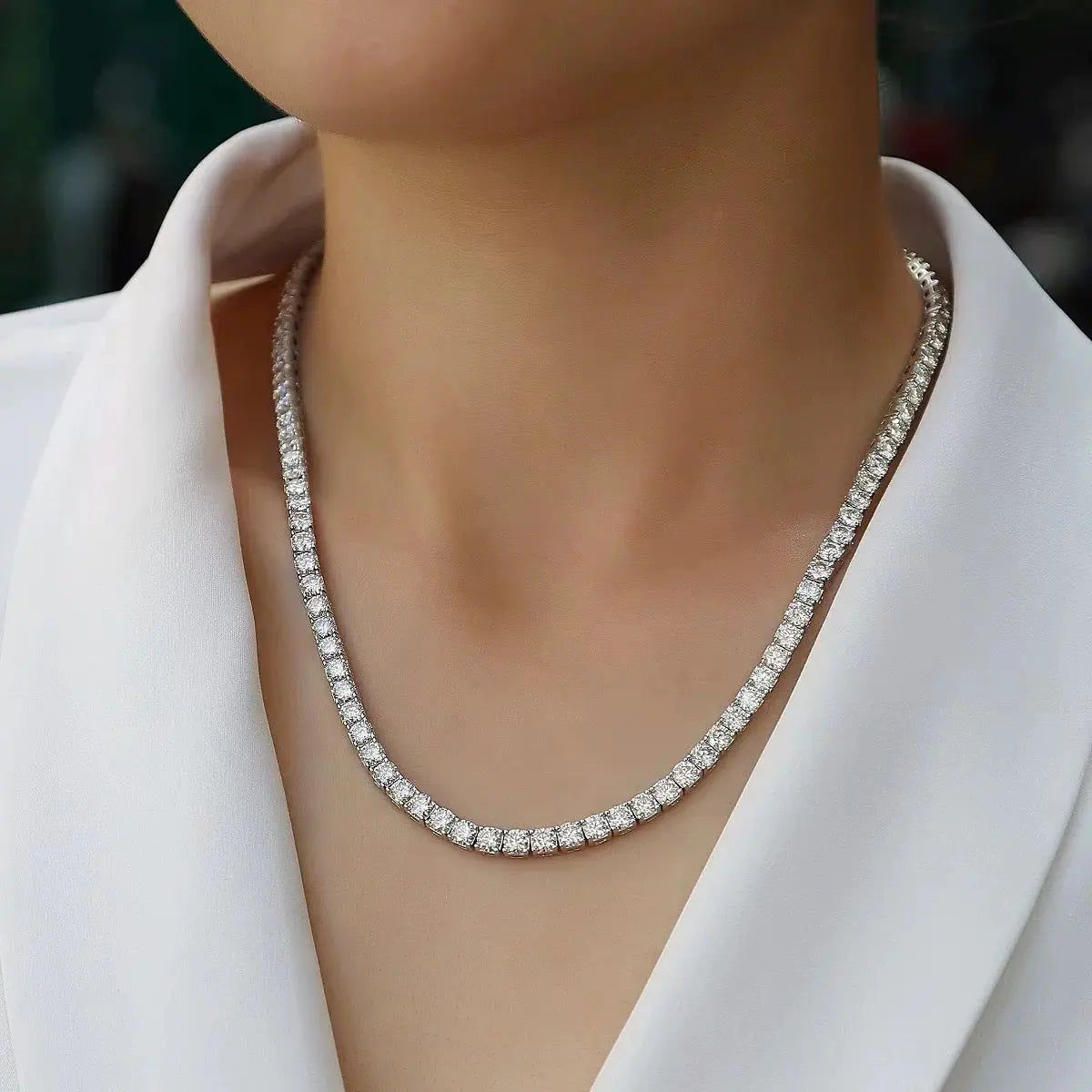 Just Like Diamond Choker in Platinum Anna Zuckerman