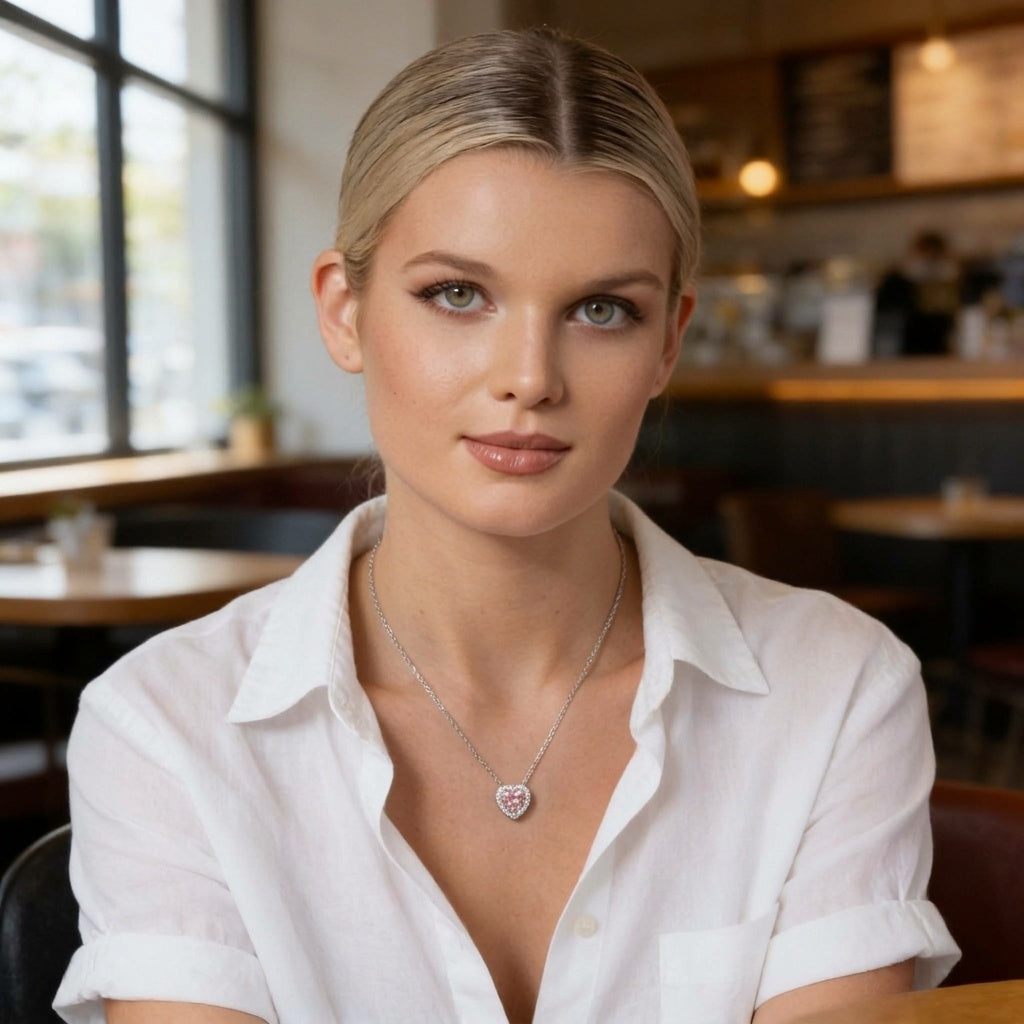 Kaia Heart Necklace in 4 Carat Crystalline