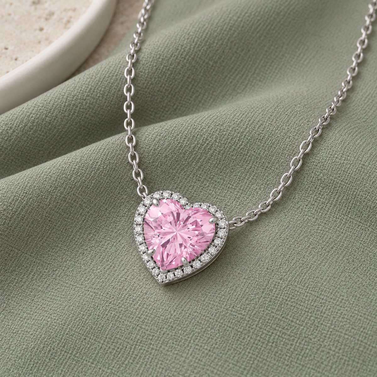 Kaia Heart Necklace in 4 Carat Crystalline