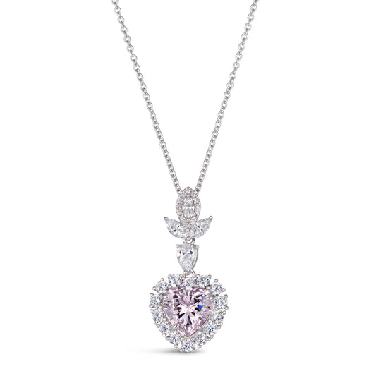 Calista Heart Necklace Argyle Pink