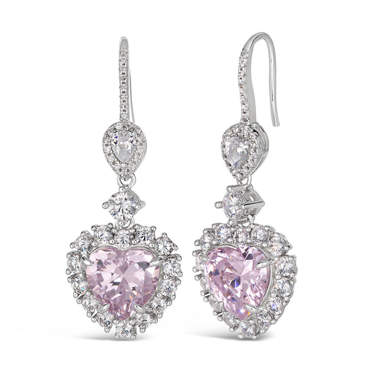 Calista Heart Shaped Earrings Argyle Pink