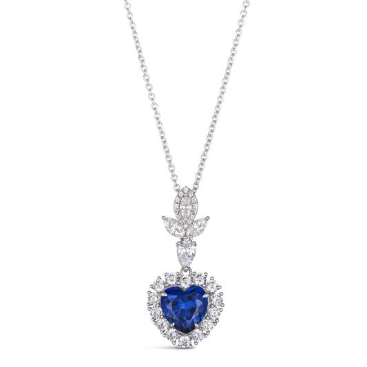 Calista Heart Necklace Blue Sapphire