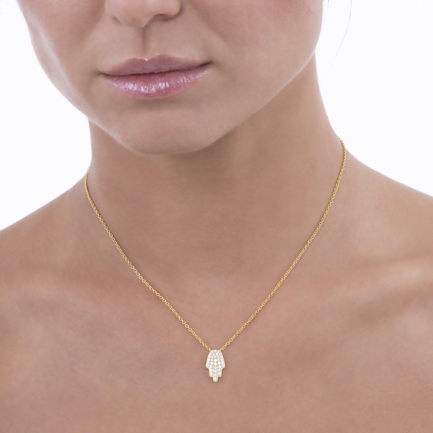 Diamond Pave Hamsa Necklace