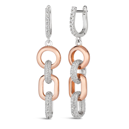 Euro Link Diamond Crystalline Earrings