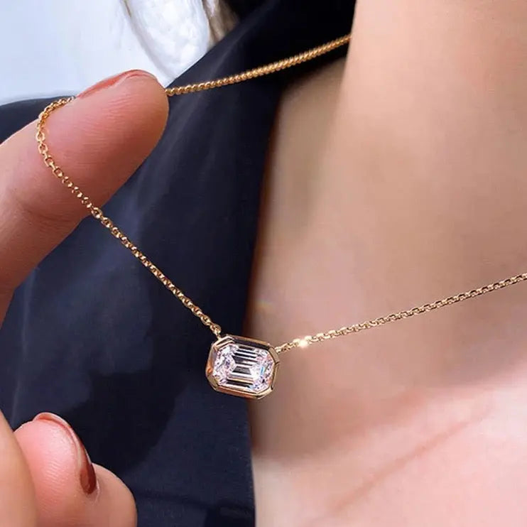 Kelly 5 Carat Diamond Crystalline Necklace in Platinum Anna Zuckerman