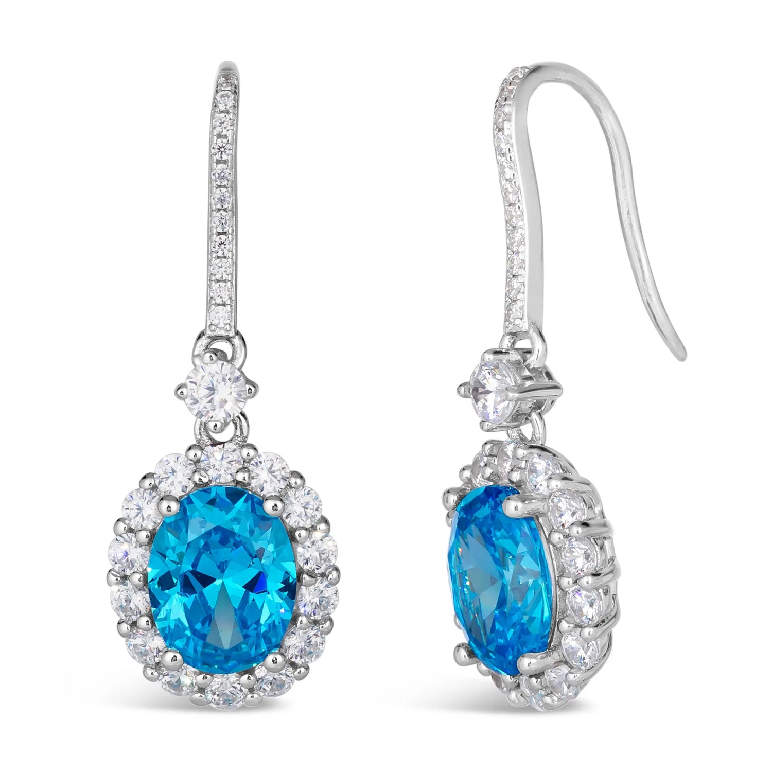 Kennedy Crystalline Earrings in Aquamarine Anna Zuckerman