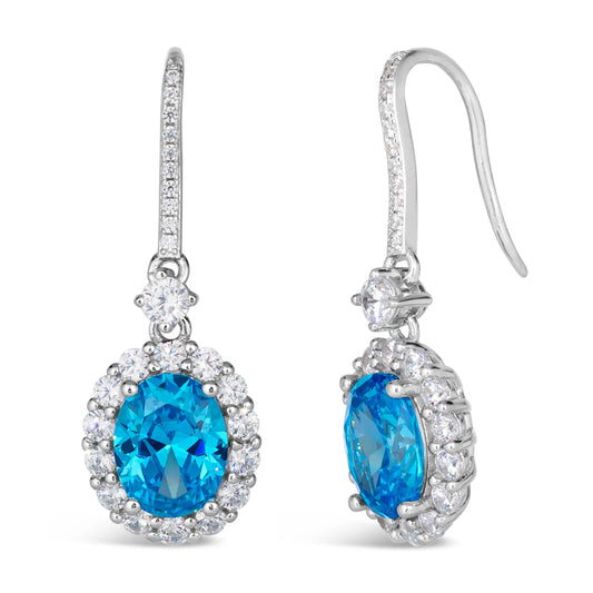 Kennedy Crystalline Earrings in Aquamarine Anna Zuckerman