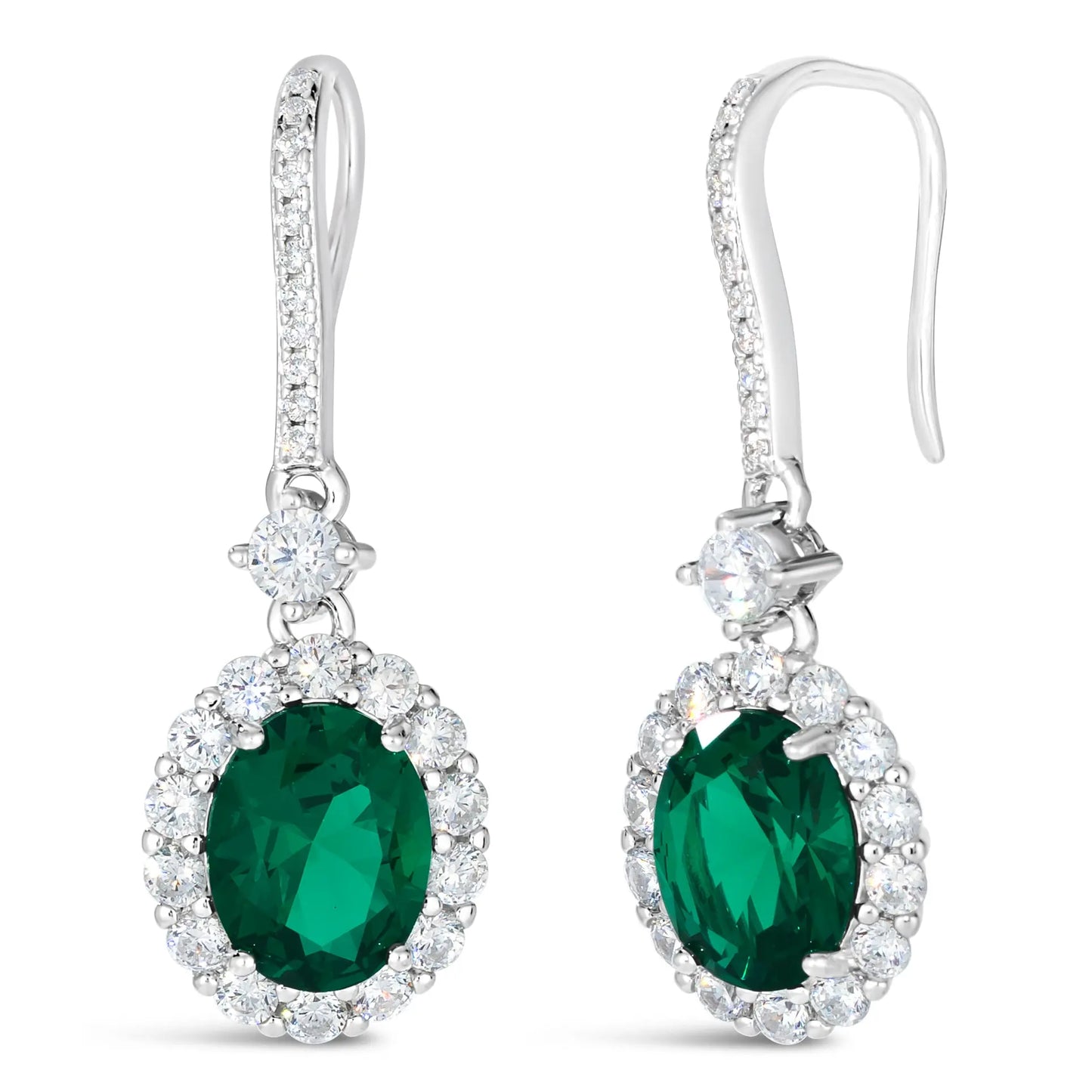 Kennedy Crystalline Earrings in Emerald Anna Zuckerman