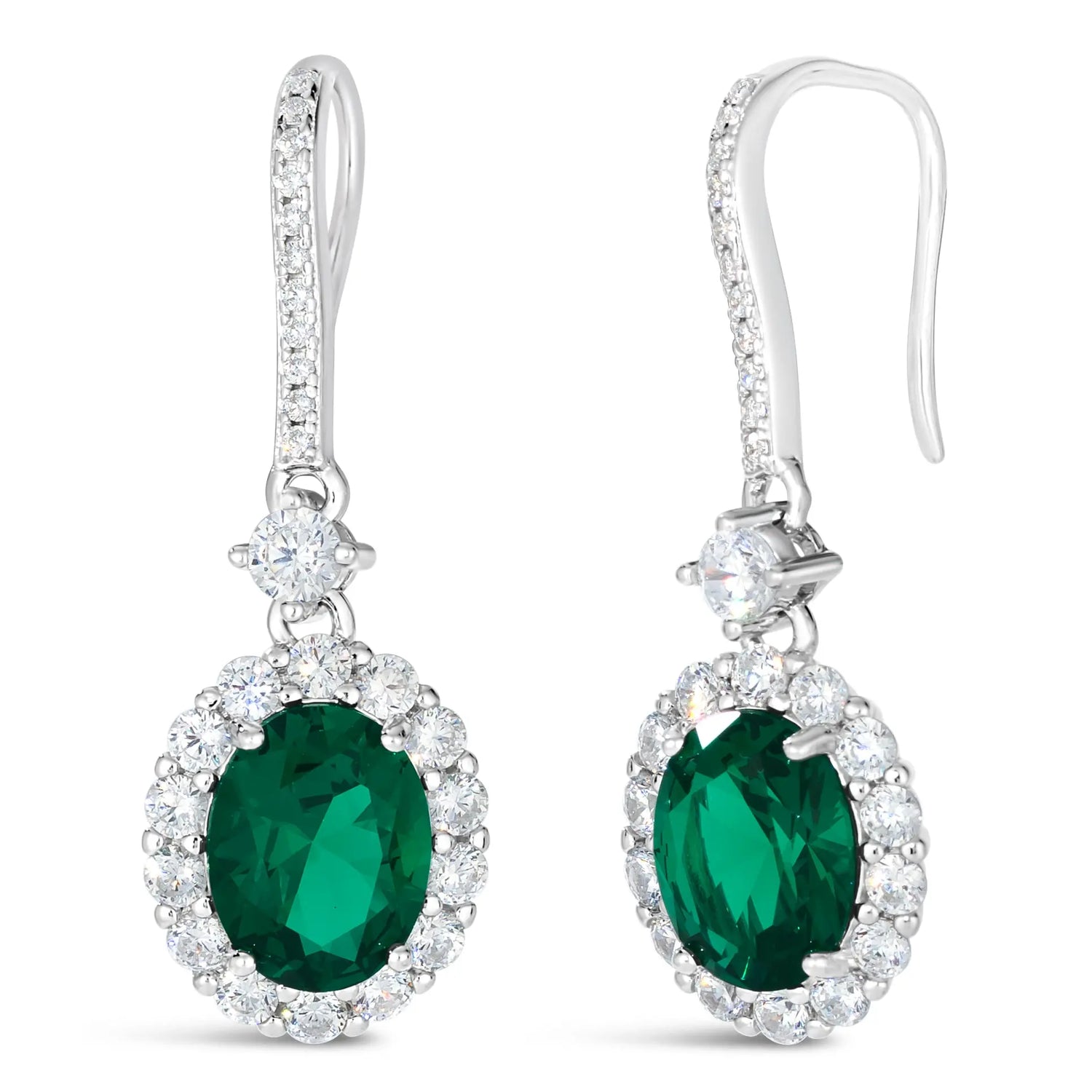 Kennedy Crystalline Earrings in Emerald Anna Zuckerman