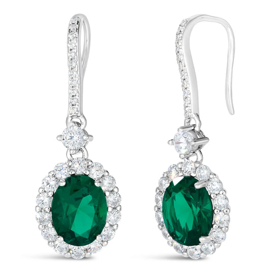 Kennedy Crystalline Earrings in Emerald Anna Zuckerman