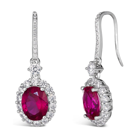 Kennedy Crystalline Earrings in Ruby Anna Zuckerman