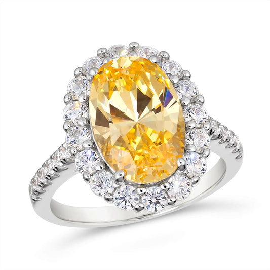 Kennedy Crystalline Ring in Canary Yellow Anna Zuckerman