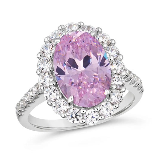 Kennedy Oval Crystalline Ring in Argyle Pink Anna Zuckerman