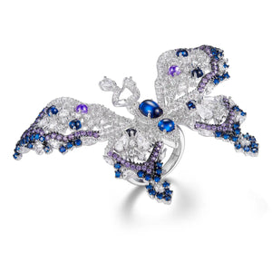 L'Amour Papillon Ring in Blue Sapphire Anna Zuckerman