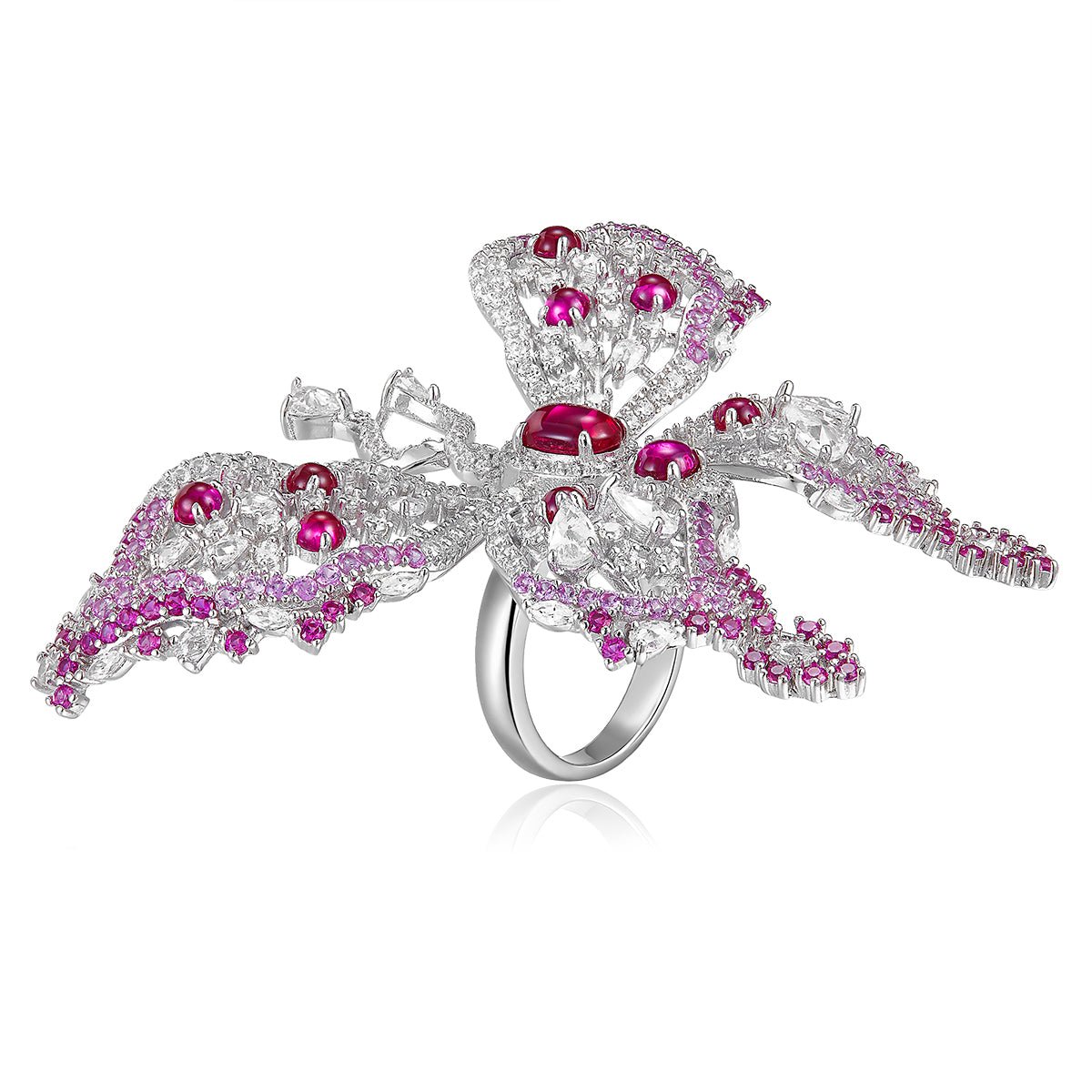 L'Amour Papillon Ring in Ruby