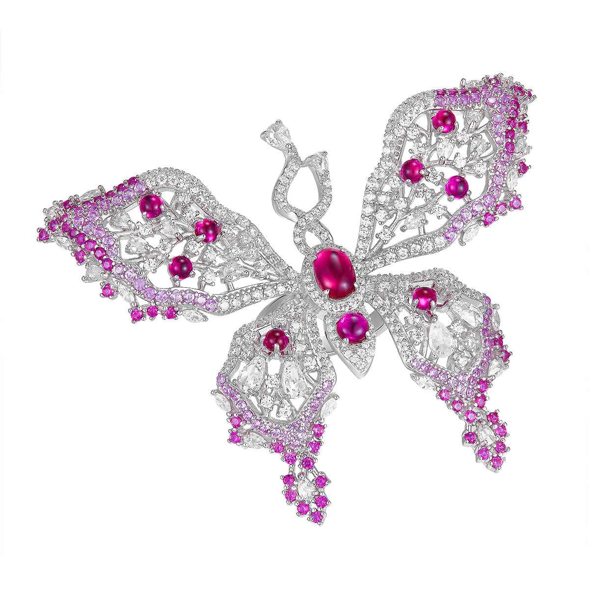 L'Amour Papillon Ring in Ruby