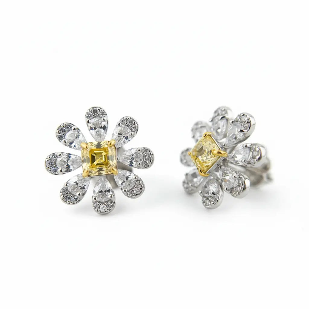 La Marguerite Studs In Yellow Anna Zuckerman