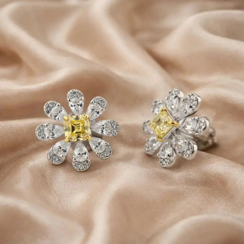 La Marguerite Studs In Yellow Anna Zuckerman