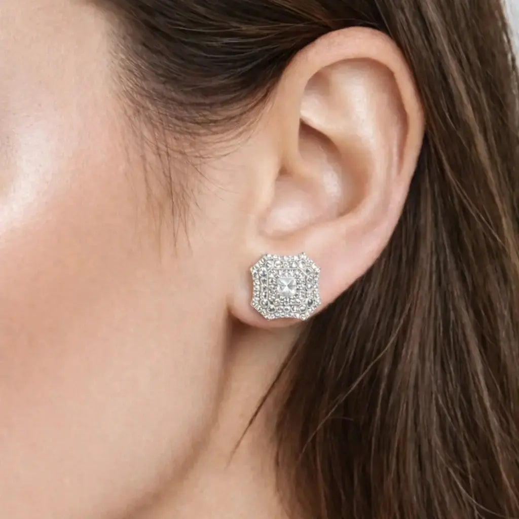 Latte Da Earrings in White Diamond - Platinum Anna Zuckerman