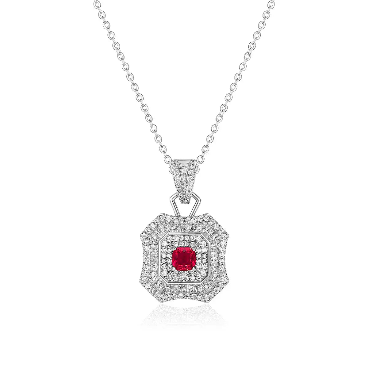 Latte Da Necklace in Ruby - Platinum Anna Zuckerman