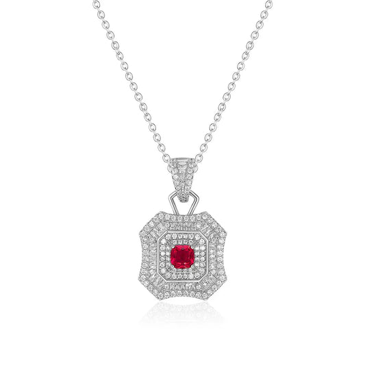 Latte Da Necklace in Ruby - Platinum Anna Zuckerman