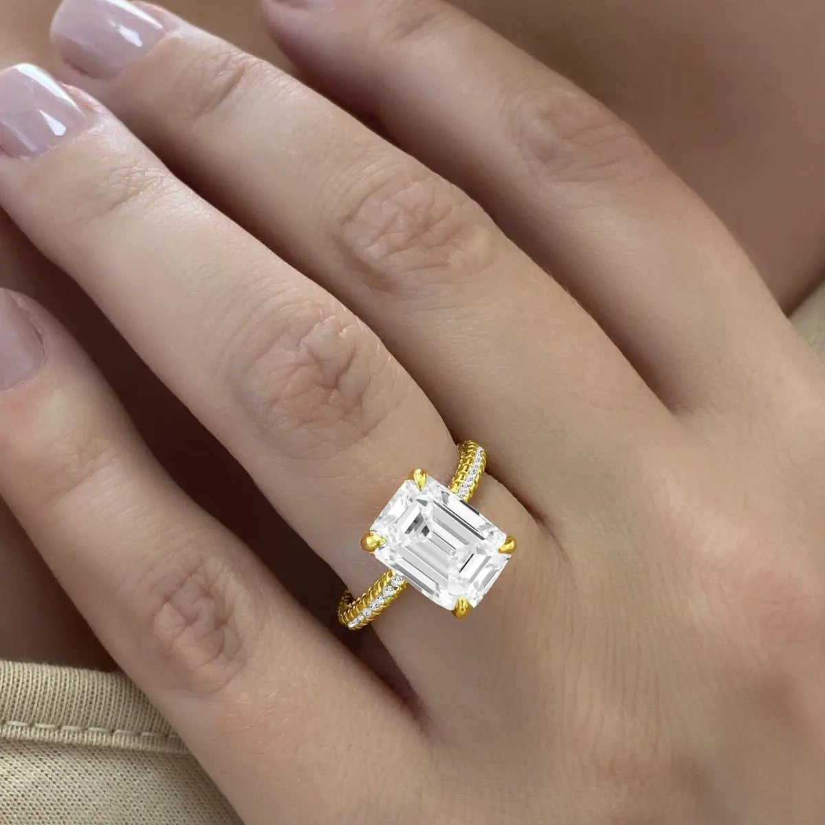 Layla 4.50 Carat Emerald Cut Ring Anna Zuckerman