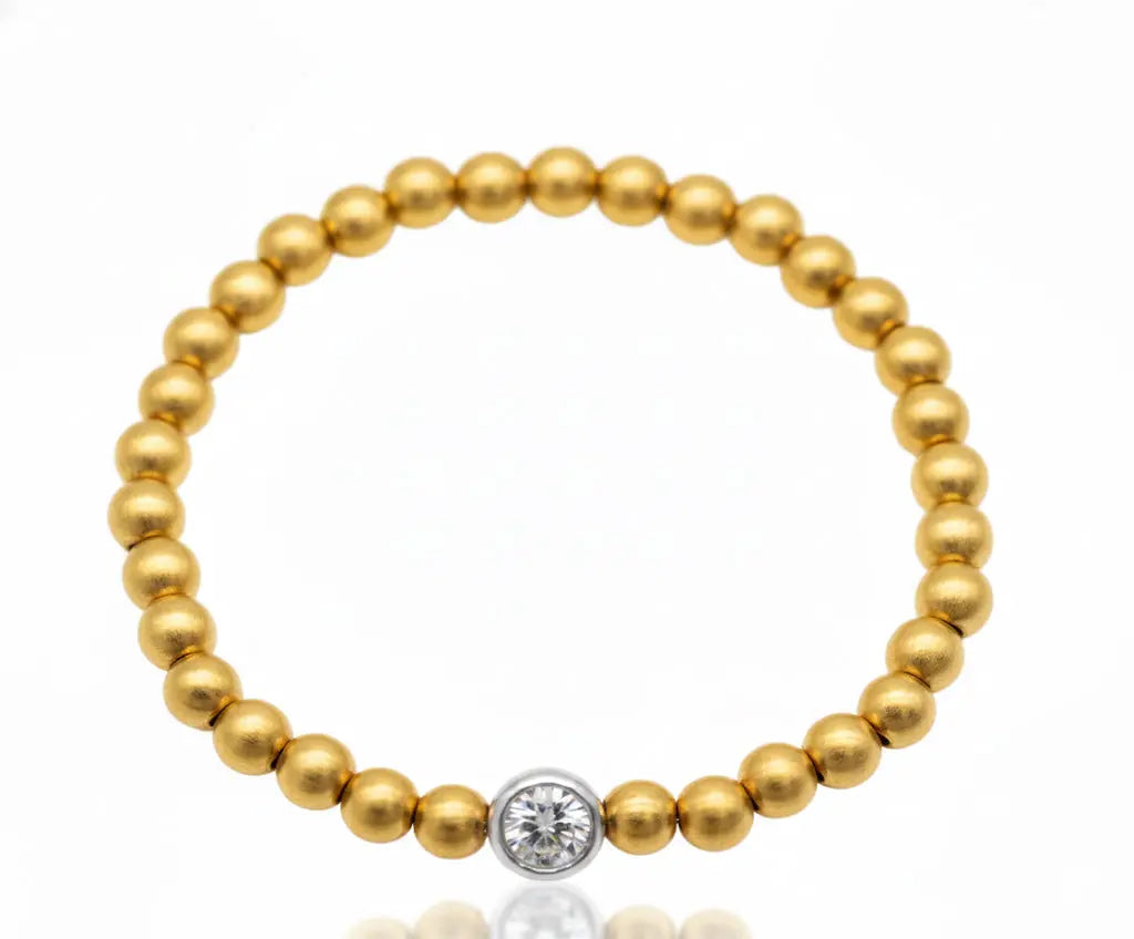 Leticia Bead Bracelet in Gold Anna Zuckerman