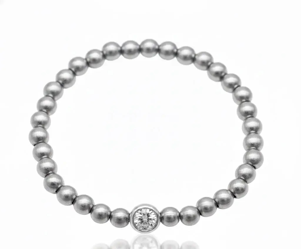Leticia Bead Bracelet in Platinum Anna Zuckerman