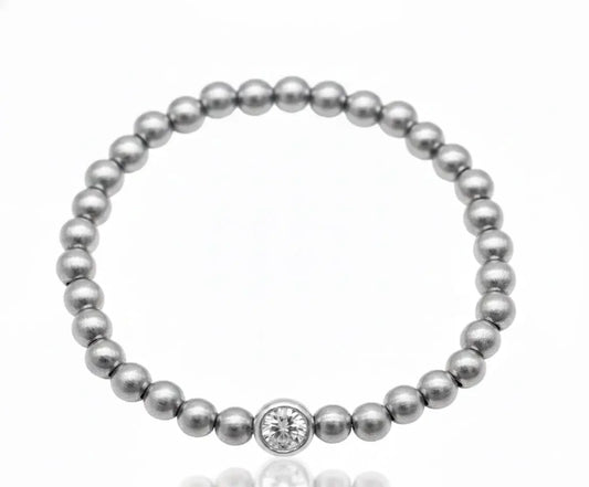 Leticia Bead Bracelet in Platinum Anna Zuckerman